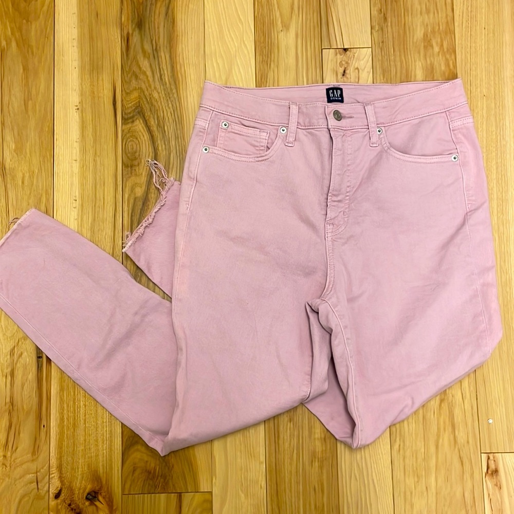 Pink High-Waisted Gap Jeans
